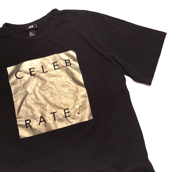 H&M Other - H&M ★ Black & Metallic Gold Graphic T-Shirt